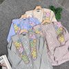 Sherly Shirt Kemeja Wanita Lucu Katun Salur Bordir